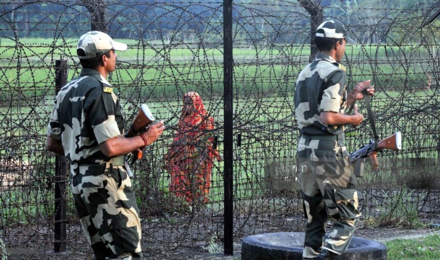 Security forces apprehending Bangladeshis in Tripura