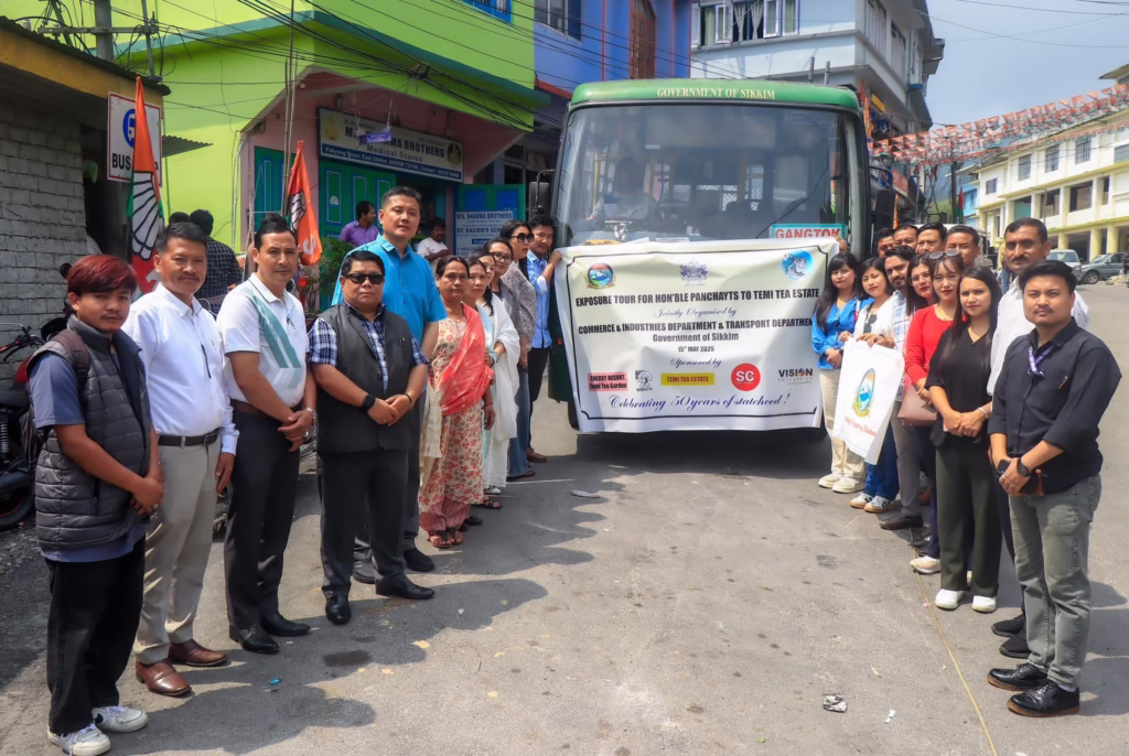 Exposure tour to Temi Tea Estate flagged off for Panchayat Members of Pakyong district 2 497445976 1027911422779508 6538239322907253427 n