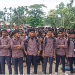 Students of Baralutma HS School Block Road Demanding Science Stream