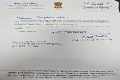 biplab secures centres support from temple infrastructure development in south tripura