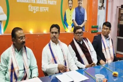 cm manik saha chairs key bjp strategy meet ahead of adc elections