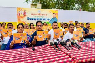 mla sushanta deb presents development report card in bishalgarh