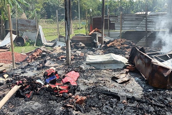 tension in mangalkhali houses set ablaze amid road blockade firefighters prevent major disaster