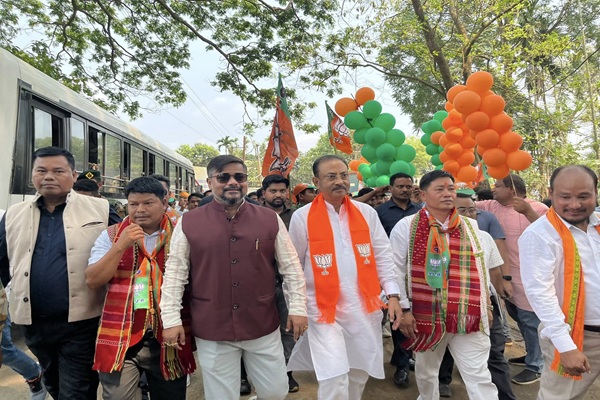 tourism minister state bjp chief join nomination rally for adc election