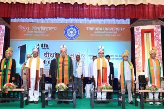 vice president urges youth to reject drugs embrace purposeful life in 14th tripura university convocation