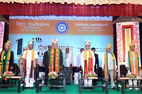 vice president urges youth to reject drugs embrace purposeful life in 14th tripura university convocation