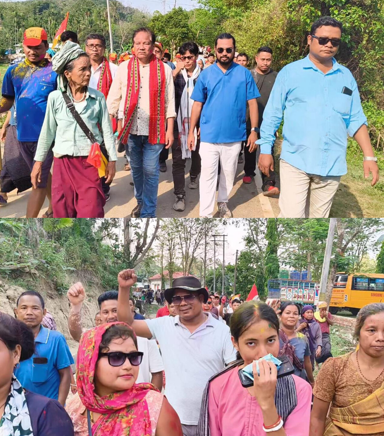 Devipur MDC Kenaram Reang Leads Victory Rally After TTAADC Poll Win - Aguli