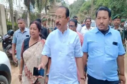 bjp president visits displaced workers assures swift return to normalcy
