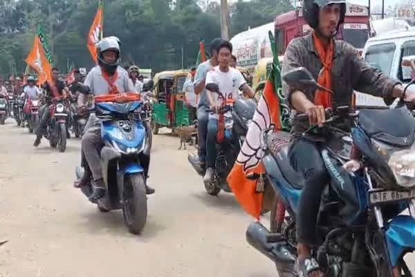 minister bikash debbarma rallies support calls for peaceful voting