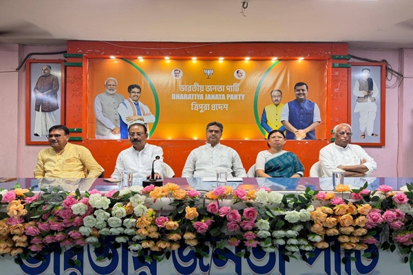 tripura chief minister reviews adc poll outcome with party leaders in agartala