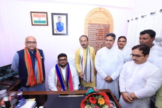 abhishek debroy takes charge as tripura bjp president cm manik saha expresses confidence