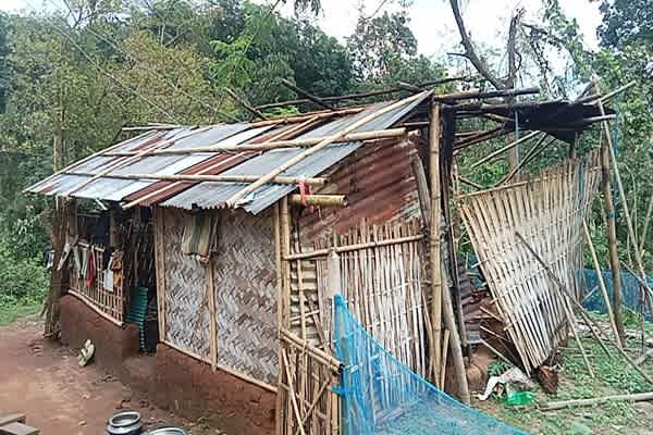 mos brishaketu debbarma extends relief to storm hit family in simna