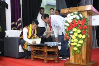 runiel debbarma takes charge as cem of ttaadc promises inclusive growth financial backing
