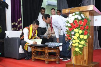 runiel debbarma takes charge as cem of ttaadc promises inclusive growth financial backing