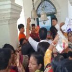 traditional mangalchandi puja draws devotees at ujjayanta palace