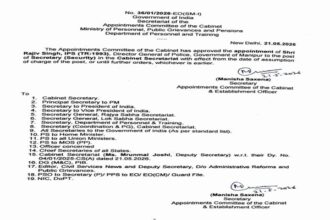 tripura cadre ips rajiv singh named secretary security in cabinet secretariat
