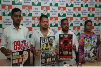 tripura youth congress slams centre over neet ug paper leak