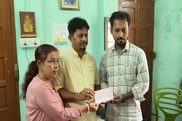 mla pinaki das choudhury extends aid for 23 month old sma patient appeals for collective support