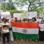 students continue protest in agartala demanding resignation of union education minister