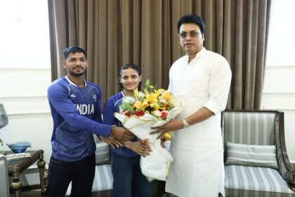 biplab felicitates asmita dey tripuras first commonwealth gold medalist in judo