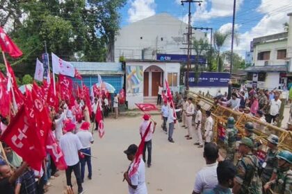 mass left protests shake tripura jail bharo in agartala and dharmanagar