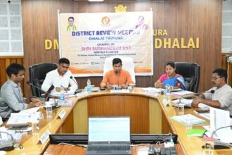 minister sudhangshu das reviews welfare projects in dhalai stresses timely delivery of benefits