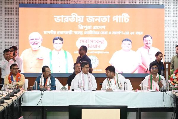 tripura cm chairs meeting to discuss preparations for month long seva sankalp abhiyan