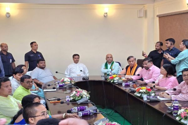 tripura cm holds organisational meeting with bjp ministers mlas