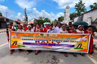 tripura hosts first state level chakma language and script day with colourful rally