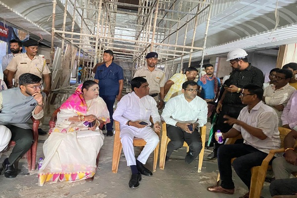 agartala gears up for traffic free durga puja mayor leads inspection of old motor stand area