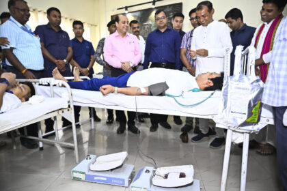 prime minister modis birthday biplab donates blood at mega camp in agartala