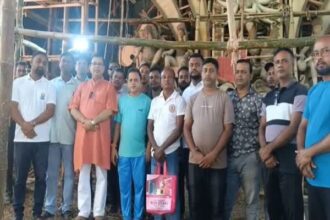 somnath temple‑inspired durga puja mandap under construction in srimantapur minister tinku roy reviews preparations