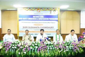 tripura launches district level road safety awareness drive minister sushanta chowdhury calls for responsible road use
