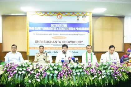 tripura launches district level road safety awareness drive minister sushanta chowdhury calls for responsible road use