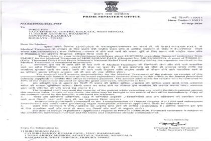 tripura mp biplab deb secures pmnrf aid for agartala youths medical treatment