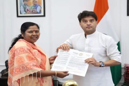 pratima meets union minister jyotiraditya scindia raises demand for agri markets better telecom in remote tripura