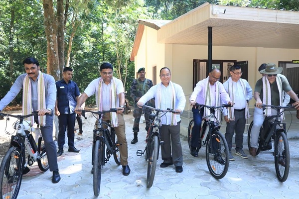 tripura forest minister launches renovated sepahijala resort introduces e bike service to boost eco tourism